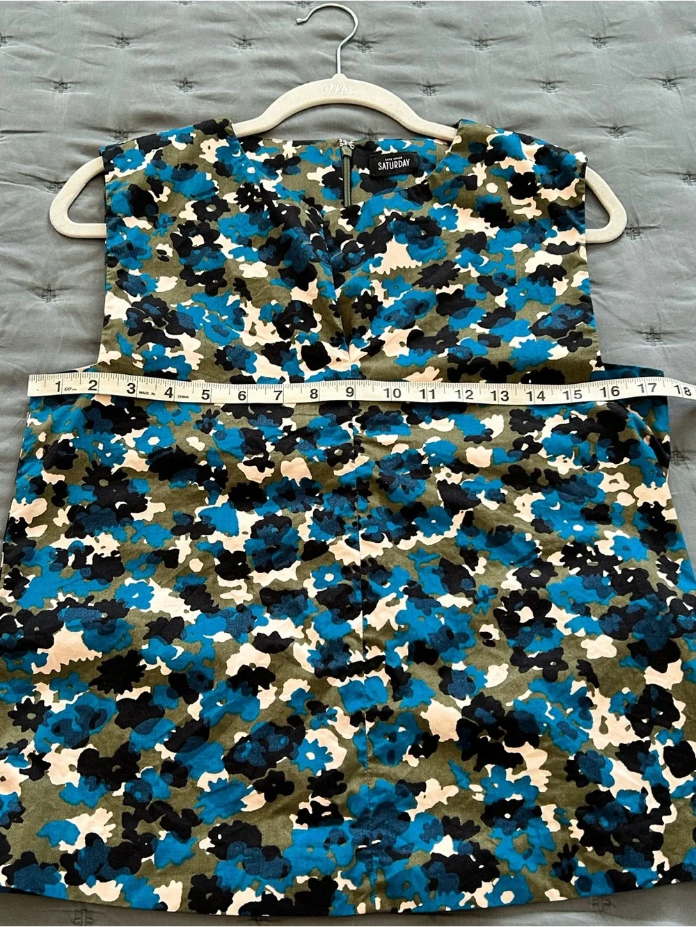 Kate Spade Saturday‎ Printed Sleeveless Top in Blue Abstract Print Sz. S